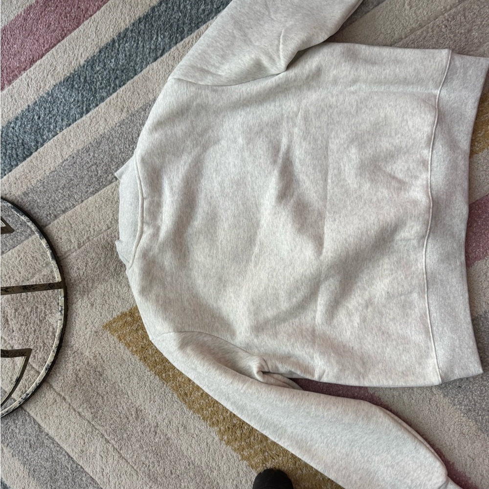 Solid Ribbed Gray Sweatshirt - image 3